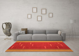Machine Washable Abstract Orange Contemporary Area Rugs in a Living Room, wshcon1156org