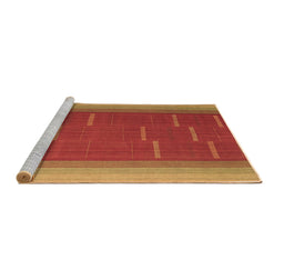 Sideview of Machine Washable Abstract Brown Contemporary Rug, wshcon1156brn