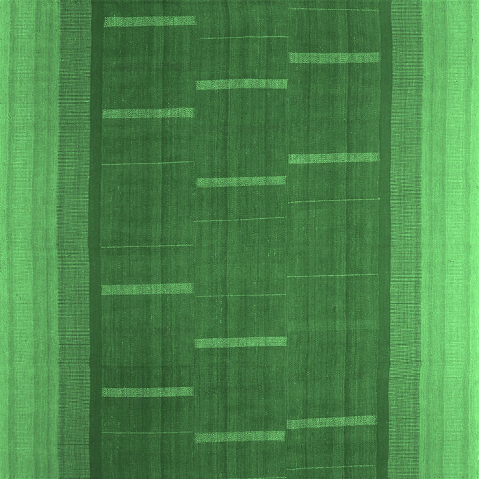 Square Machine Washable Abstract Emerald Green Contemporary Area Rugs, wshcon1156emgrn