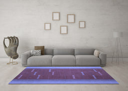 Machine Washable Abstract Blue Contemporary Rug in a Living Room, wshcon1156blu