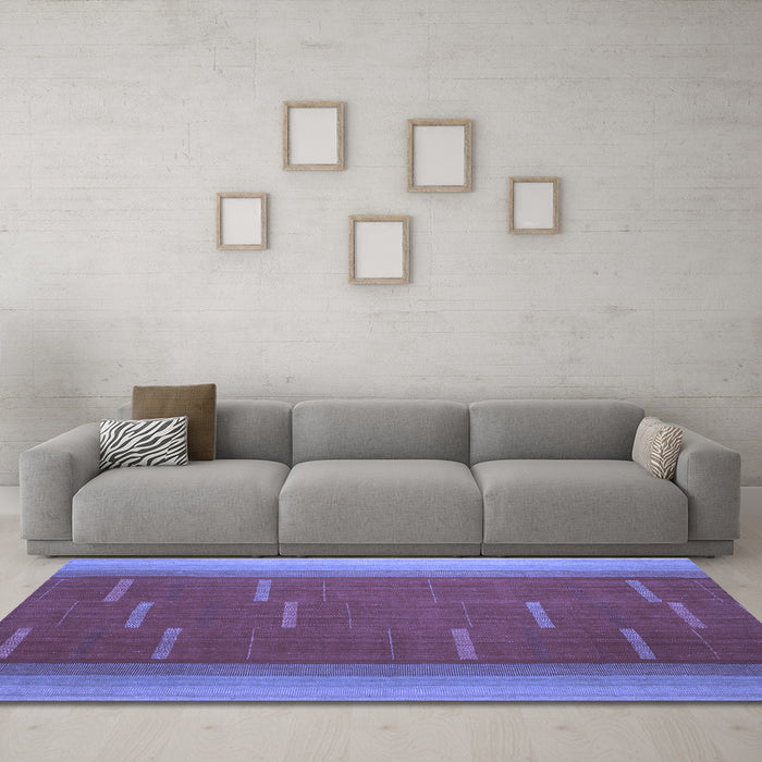 Machine Washable Abstract Blue Contemporary Rug in a Living Room, wshcon1156blu