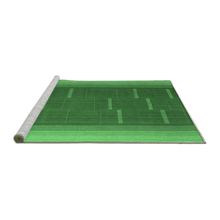 Sideview of Machine Washable Abstract Emerald Green Contemporary Area Rugs, wshcon1156emgrn