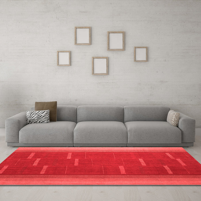 Contemporary Red Washable Rugs