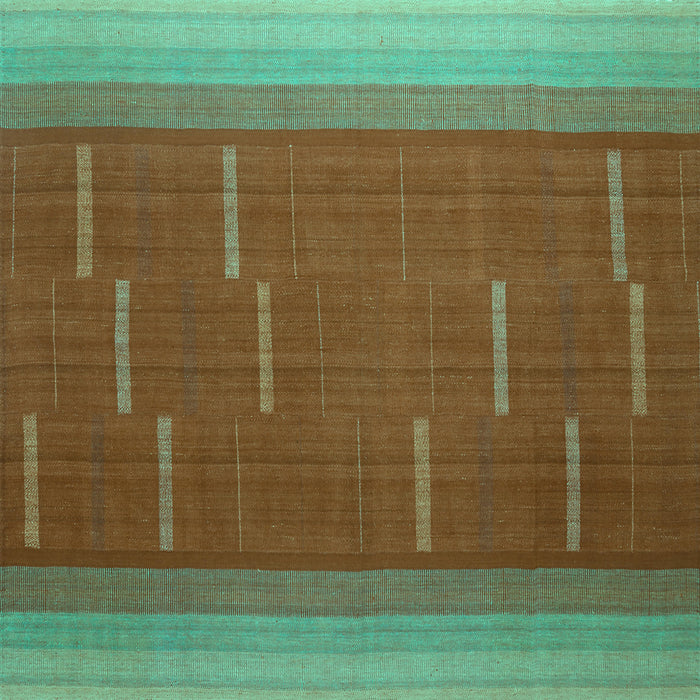 Square Abstract Turquoise Contemporary Rug, con1156turq