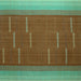 Square Abstract Turquoise Contemporary Rug, con1156turq