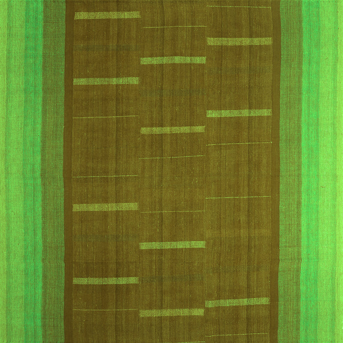 Serging Thickness of Abstract Green Contemporary Rug, con1156grn