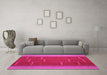 Machine Washable Abstract Pink Contemporary Rug in a Living Room, wshcon1156pnk