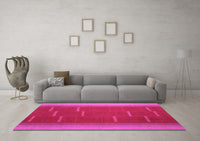 Machine Washable Abstract Pink Contemporary Rug, wshcon1156pnk