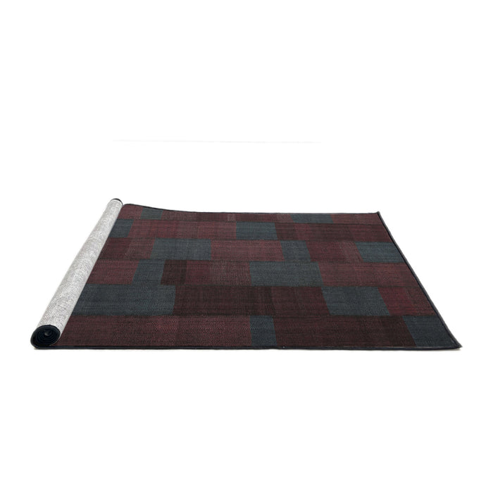 Serging Thickness of Machine Washable Contemporary Burgundy Brown Rug, wshcon1157