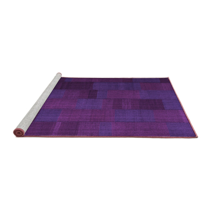 Sideview of Machine Washable Abstract Purple Contemporary Area Rugs, wshcon1157pur