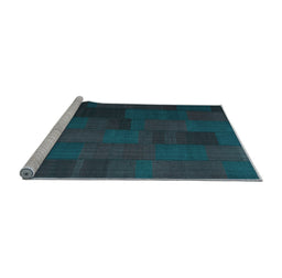 Sideview of Machine Washable Abstract Light Blue Contemporary Rug, wshcon1157lblu