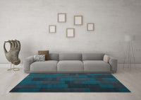 Machine Washable Abstract Light Blue Contemporary Rug, wshcon1157lblu