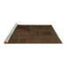 Sideview of Machine Washable Abstract Brown Contemporary Rug, wshcon1157brn