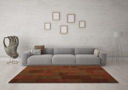 Machine Washable Abstract Orange Contemporary Area Rugs in a Living Room, wshcon1157org