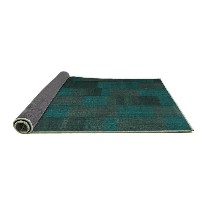 Sideview of Abstract Turquoise Contemporary Rug, con1157turq