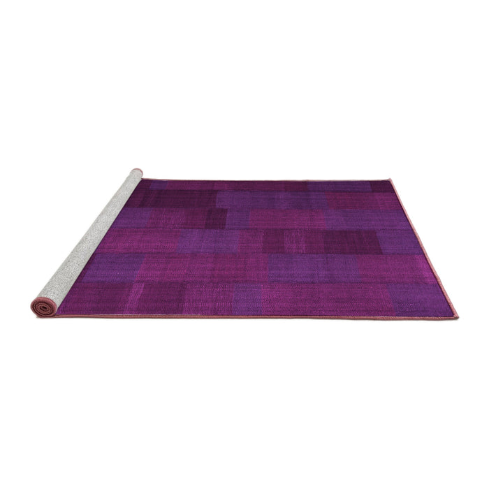 Sideview of Machine Washable Abstract Pink Contemporary Rug, wshcon1157pnk