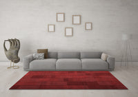 Machine Washable Abstract Red Contemporary Rug, wshcon1157red