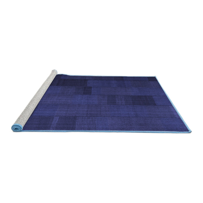 Sideview of Machine Washable Abstract Blue Contemporary Rug, wshcon1157blu