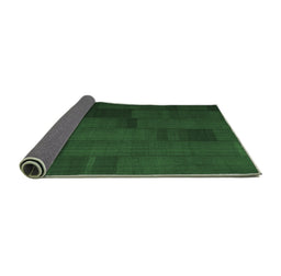 Sideview of Abstract Emerald Green Contemporary Rug, con1157emgrn