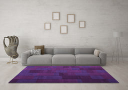 Machine Washable Abstract Purple Contemporary Area Rugs in a Living Room, wshcon1157pur