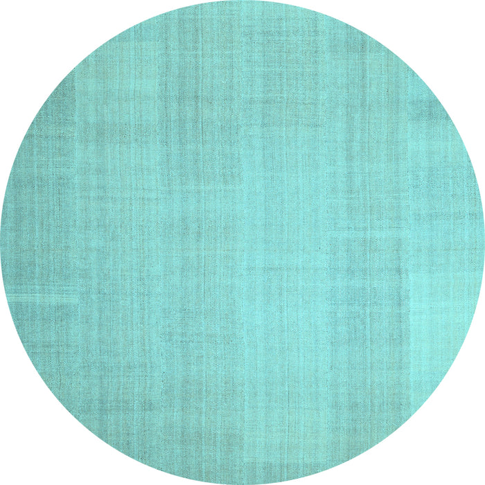 Round Machine Washable Solid Light Blue Modern Rug, wshcon1158lblu