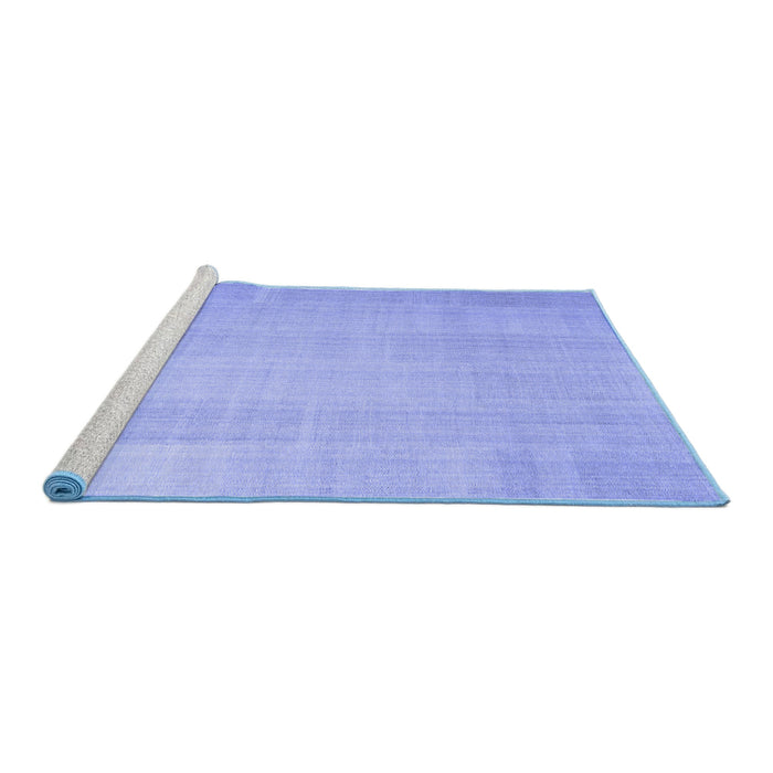Sideview of Machine Washable Solid Blue Modern Rug, wshcon1158blu