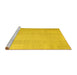 Sideview of Machine Washable Solid Yellow Modern Rug, wshcon1158yw