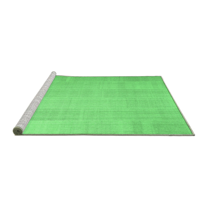 Sideview of Machine Washable Solid Emerald Green Modern Area Rugs, wshcon1158emgrn