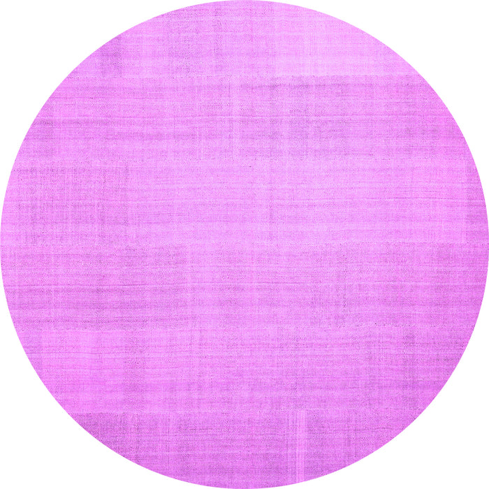Round Machine Washable Solid Purple Modern Area Rugs, wshcon1158pur