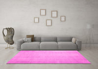 Machine Washable Solid Pink Modern Rug, wshcon1158pnk