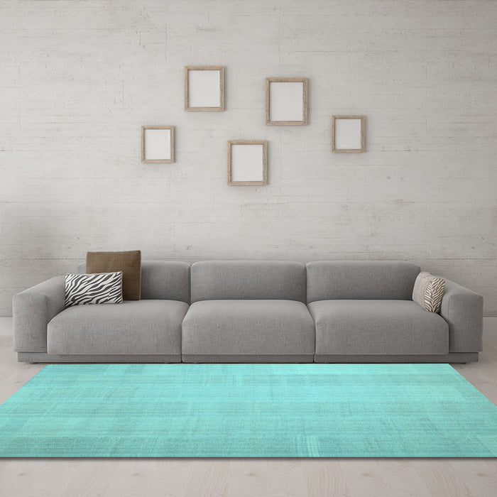 Machine Washable Solid Light Blue Modern Rug in a Living Room, wshcon1158lblu