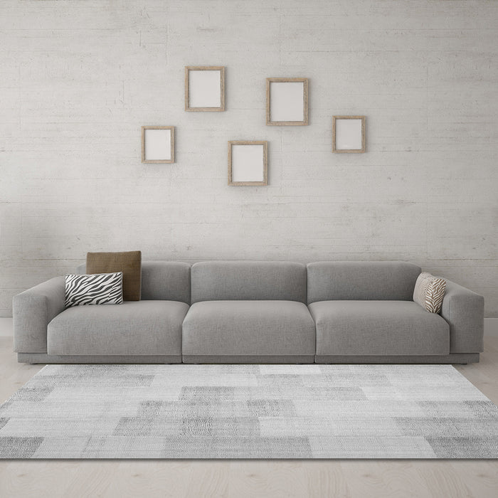 Machine Washable Solid Gray Modern Rug in a Living Room,, wshcon1159gry