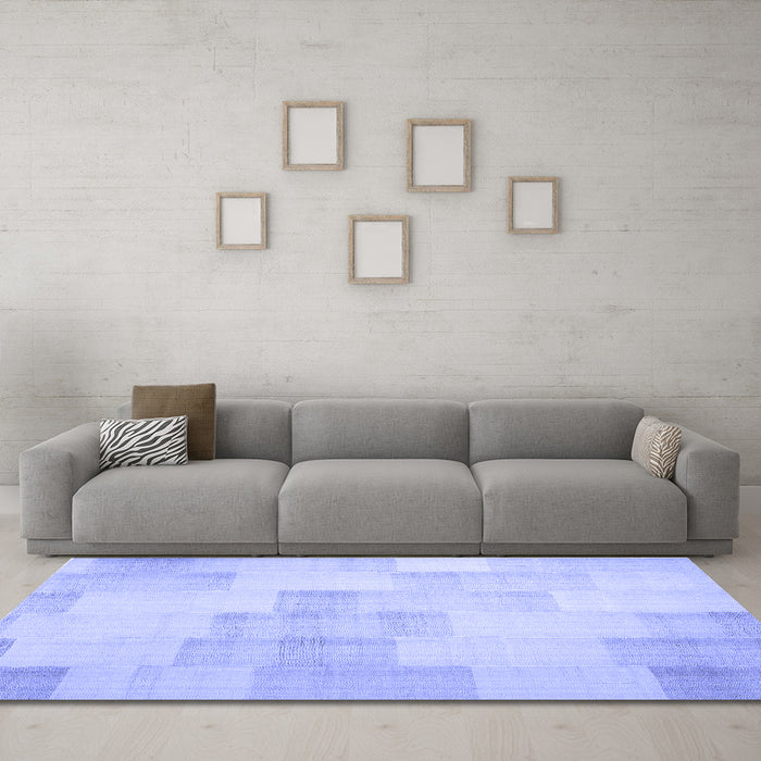 Machine Washable Solid Blue Modern Rug in a Living Room, wshcon1159blu