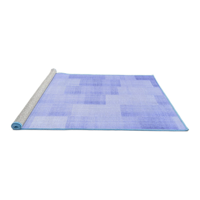 Sideview of Machine Washable Solid Blue Modern Rug, wshcon1159blu