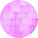 Round Solid Purple Modern Rug, con1159pur