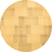 Round Solid Brown Modern Rug, con1159brn