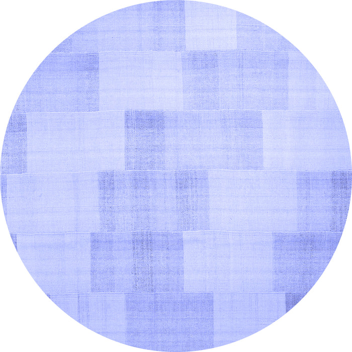 Round Solid Blue Modern Rug, con1159blu