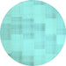 Round Solid Light Blue Modern Rug, con1159lblu