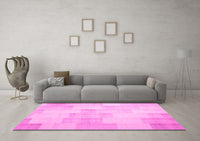 Machine Washable Solid Pink Modern Rug, wshcon1159pnk