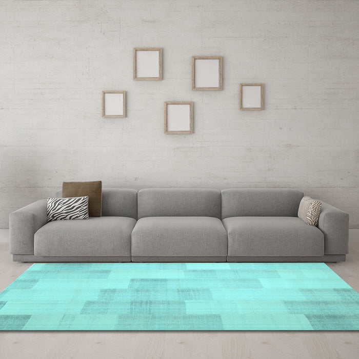 Machine Washable Solid Light Blue Modern Rug in a Living Room, wshcon1159lblu