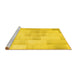 Sideview of Machine Washable Solid Yellow Modern Rug, wshcon1159yw