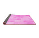 Sideview of Solid Pink Modern Rug, con1159pnk