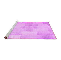 Sideview of Machine Washable Solid Purple Modern Area Rugs, wshcon1159pur