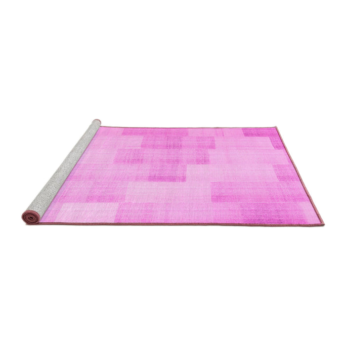 Sideview of Machine Washable Solid Pink Modern Rug, wshcon1159pnk