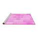 Sideview of Machine Washable Solid Pink Modern Rug, wshcon1159pnk