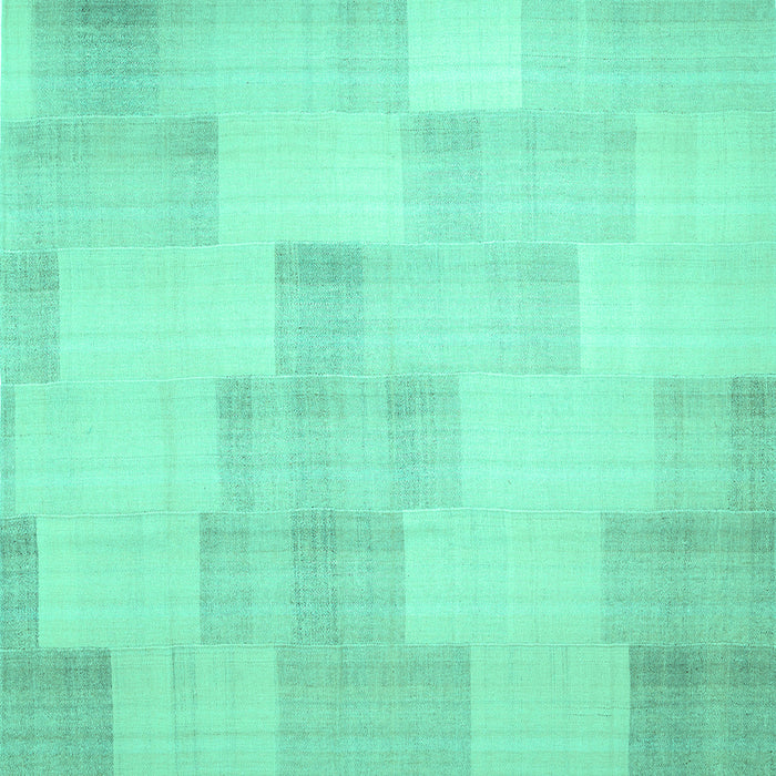 Square Machine Washable Solid Turquoise Modern Area Rugs, wshcon1159turq