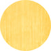 Round Abstract Yellow Contemporary Rug, con115yw