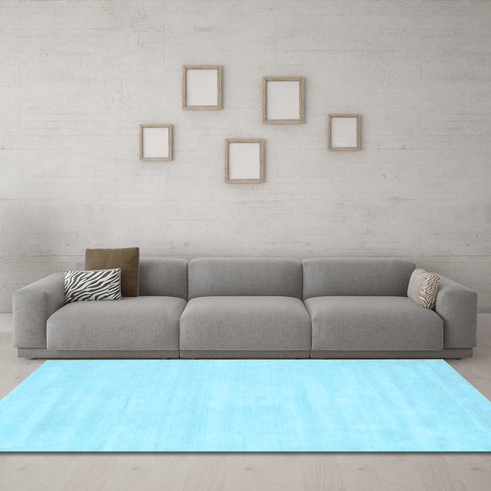 Machine Washable Abstract Light Blue Contemporary Rug in a Living Room, wshcon115lblu