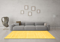 Machine Washable Abstract Yellow Contemporary Rug, wshcon115yw