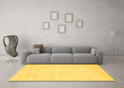Machine Washable Abstract Yellow Contemporary Rug in a Living Room, wshcon115yw